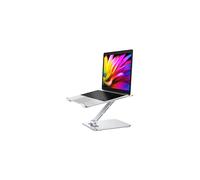 Babacom Laptop Stand, Ergonomic Foldable Computer Stand with Adjustable Height, Ventilated Aluminium Alloy Laptop Riser Desktop Book Stands Compatible with MacBook Air Pro, All 10-16" Laptops (Silver)