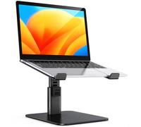 Babacom Laptop Stand for Desk, 8 Adjustable Height Aluminum Laptop Riser, Ergonomic Computer Stand Sit to Stands Desktop Book Stands Compatible with
