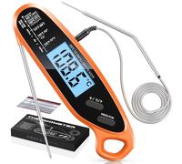 Babacom Meat Thermometer Digital with Dual Probes, Fast Instant Read Food Thermometer, Big Backlight Screen & Calibration, Kitchen Cooking Oven Thermometer for Oil, Candy, Jam, Water, Air Fryer, BBQ
