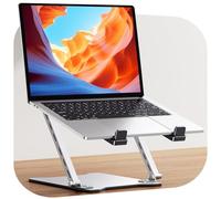 Babacom Ultra-Slim Portable Laptop Stand for Desk, Height Adjustable & Dual-Bar Support Laptop Riser Holder, Ventilated Foldable Laptop Computer Stand, Compatible with MacBook/Tablet (10-15.6")