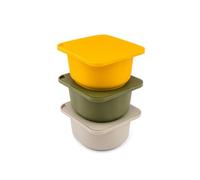 Babadoh Big Pizza Dough Proofing Silicone Containers with Lids | Pizza Making Accessories | Set of 3 | Multi Yellow (1 Dough, 1 Olive, 1 Yellow) | Big Size (Make 12"-16" Pizzas)