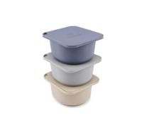 Babadoh Big Silicone Pizza Dough Proofing Containers with Lids | Pizza Making Accessories | Set of 3 | Multi Blue (1 Dough, 1 Smoke, 1 Steel) | Big Size (Make 12"-16" Pizzas)