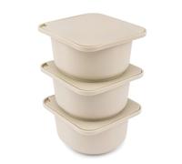 Babadoh Pizza Dough Proofing Silicone Containers with Lids | Pizza Making Accessories | Set of 3 | Dough Color | Original Size (make 12" Pizzas)