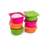 Babadoh Pizza Dough Proofing Silicone Containers with Lids | Pizza Making Accessories | Set of 6 | Multi Bright (2 Berry, 2 Orange, 2 Lime) | Original Size (make 12" Pizzas)