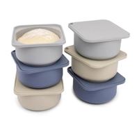 babadoh Pizza Making Accessories | BIG Pizza Dough Proofing Containers with Lids | Set of 6 | Multi Blue (2 Dough, 2 Smoke, 2 Steel) | Big Size (make 12-16" Pizzas)