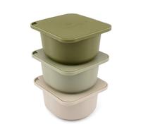 Babadoh Silicone Pizza Dough Proofing Containers with Lids | Pizza Making Accessories | Set of 3 | Multi Green (1 Dough, 1 Olive, 1 Sage) | Original Size (Make 12" Pizzas)