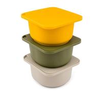 Babadoh Silicone Pizza Dough Proofing Containers with Lids | Pizza Making Accessories | Set of 3 | Multi Yellow (1 Dough, 1 Olive, 1 Yellow) | Original Size (Make 12" Pizzas)