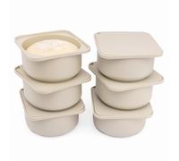 Babadoh Silicone Pizza Dough Proofing Containers with Lids | Pizza Making Accessories | Set of 6 | Dough Color | Original Size (Make 12" Pizzas)