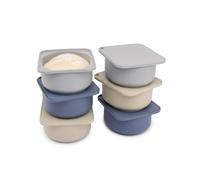 Babadoh Silicone Pizza Dough Proofing Containers with Lids | Pizza Making Accessories | Set of 6 | Multi Blue (2 Dough, 2 Smoke, 2 Steel) | Original Size (Make 12" Pizzas)