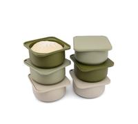 Babadoh Silicone Pizza Dough Proofing Containers with Lids | Pizza Making Accessories | Set of 6 | Multi Green (2 Dough, 2 Olive, 2 Sage) | Original Size (Make 12" Pizzas)