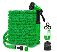 BABADU 50FT Garden Hose Pipe - Expandable Hosepipes for Garden with 8 Functions Hosepipe Spray Gun, 3X Expanding Lightweight Water Hosepipe with 3/4",1/2" Fittings