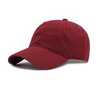 BABAHU Men and Women Baseball Cap Plain Blank Adjustable Classic Baseball Hat Cap 100% Cotton Golf Dad Hat (UK, Alpha, One Size, A-Wine Red)