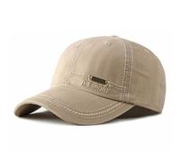BABAHU Mens Womens Baseball Cap - 100% Cotton Adjustable Classic Plain Dad Hat for Running Golf Outdoor Sports (UK, Alpha, One Size, A01-Light Khaki)