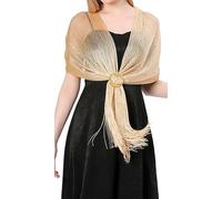 BABAHU Sparkling Metallic Shawls and Wraps with Buckle for Evening Party Dresses Wedding Party