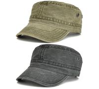BABAHU Washed Cotton Military Caps Cadet Army Caps Unique Design
