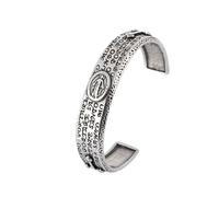 BaBakiak Virgin Mary Cross Bracelet - Virgin of Guadalupe Scriptures Stainless Steel Bangle - Religious Catholic Gifts