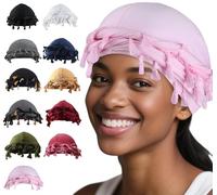 Babalet Halo Turban for Men Women Satin Lined Durag Head Wraps Scarf Skull Cap Pre-Tied Tassel Beanie Sleeping Bonnet Headwraps Chemo Hair Loss Hat,Pink