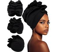 Babalet Stretch Turban Hats for Women Double Layered Headwraps Soft Pre Tied Bonnet Hair Wrap Ruffles Turbans for Women