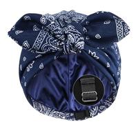 Babalet Turbans for Women Satin Lined Beanies Chemo Headwear Soft Caps Cancer Head Wrap Sleeping Cap Hair Loss Hat,Blue,1PCS