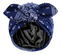 Babalet Turbans for Women Satin Lined Beanies Chemo Headwear Soft Caps Cancer Head Wrap Sleeping Cap Hair Loss Hat,Blue,1PCS
