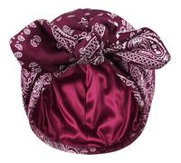 Babalet Turbans for Women Satin Lined Beanies Chemo Headwear Soft Caps Cancer Head Wrap Sleeping Cap Hair Loss Hat,Burgundy,1PCS