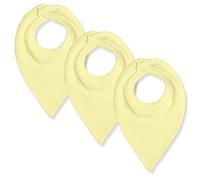 Baban Baby Bibs 3 Pack, Dribble Bibs For Baby Boys & Girls 0-6 Months, Newborn Teething Bib, Made In Britain, 100% Cotton Bandana Bib Lemon