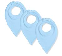 Baban Baby Bibs 3 Pack, Dribble Bibs For Baby Boys & Girls 0-6 Months, Newborn Teething Bib, Made In Britain, 100% Cotton Bandana Bib Blue