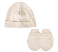Baban Baby Premature Hat and Scratch Mittens Set - Cotton Tiny Baby Clothes Gift for Prem Baby Boys and Girls 3-5lb and 5-8lb, Made in Britain