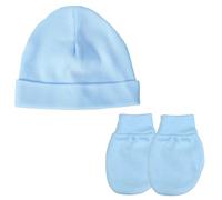 Baban Baby Premature Hat and Scratch Mittens Set - Cotton Tiny Baby Clothes Gift for Prem Baby Boys and Girls 3-5lb and 5-8lb, Made in Britain