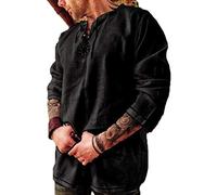 Babao Men's Medieval Tunic Costume Halloween Shirt Renaissance Long Sleeve Tops
