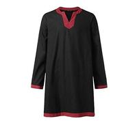 Babao Men's Medieval Tunic Vintage Robe V-Neck Blouses Tops