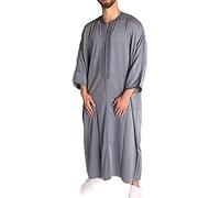 babao Men's Muslim Robes Moroccan Thobe Printing Saudi Arabia Ethnic Long Shirts Dishdasha Arab