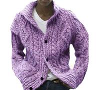 babao Mens Shawl Neck Cardigan Button Cable Knit Cardigans Chunky Knitted Jacket