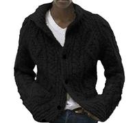 babao Mens Shawl Neck Cardigan Button Cable Knit Cardigans Chunky Knitted Jacket