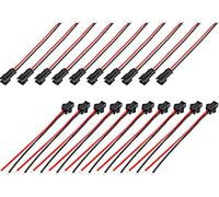 Babaobox 10 pair JST SM 2pin Connector Male to Female Wire Connector Cable with 15CM 24AWG Wire for LED Strip Light Tape Lamp