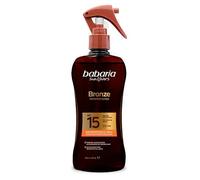 Babaria - Tahiti Sun Spray Bronze Monoï Oil SPF15 | Tanning Accelerator | Tropical Fragrance | Light Texture | Waterproof | Coral Friendly | Vegan | 200 ml