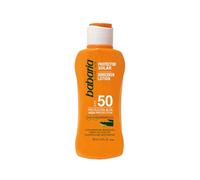 Babaria - SPF50+ UVA-UVB and Infrared Sunscreen Milk, Tanning Accelerator, Contains Aloe Vera, Water Resistant, Vegan, Unisex - 100 ml