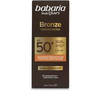 Babaria - Bronze Face Liquid SPF50+ | Highlighter & Tanner | Ultralight Texture | Very High Protection | Waterproof | Coral Friendly | Vegan | 50 ml