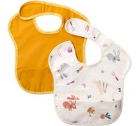 BABATÉ Kids | 2 Pack Baby Bibs | Adjustable Waterproof Baby Weaning Bibs | Food Catcher Pocket | Easy Wipe Machine Washable | Toddler Food Apron | from 6 months to 5 years (Orchard)