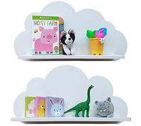 Babaya Cloud Shelves for a Children’s Nursery Floating Shelf Design (Pair - 2X Shelves) Shelving Child's Bedroom Themed Boy/Girl - Available in White, Grey, Blue or Pink (white)