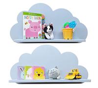 Babaya Cloud Shelves for a Children’s Nursery Floating Shelf Design (Pair - 2X Shelves) Shelving Child's Bedroom Themed Boy/Girl - Available in White, Grey, Blue or Pink (Grey)