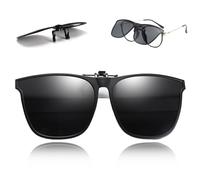 Babbblisio Clip on Sunglasses Flip up Rimless Myopia Sunglasses Easy to Put on and Take off One handed Over Glasses for Men Driving Travel