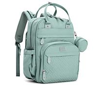 BabbleRoo Baby Changing Bag Backpack, Nappy Changing Back Pack Diaper Bags with Changing Mat & Pacifier Holder for Mom & Dad (Sage Green)