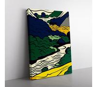 Babbling Brook Stream Pop Art Canvas Wall Art Print Ready to Hang, Framed Picture for Living Room Bedroom Home Office Décor, 76x50 cm (30x20 Inch)