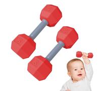 Babe Fitness Rattle - 2pcs Lightweight Dumbbell Rattle, Fun Exercise Sensory Toy, Engaging Play Aid, Soft Safe Design, Early Learning Development | Interactive Activity for New Parents Home babees