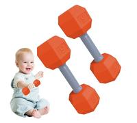 Babe Fitness Rattle - 2pcs Lightweight Dumbbell Rattle, Fun Exercise Sensory Toy, Engaging Play Aid, Soft Safe Design, Early Learning Development | Interactive Activity for New Parents Home babees
