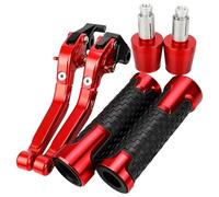 BABEGIM For RS125 1996-2005 2004 2003 2002 Motorcycle Aluminum Adjustable Brake Clutch Levers Handlebar Hand Grips Ends RS 125(Black)