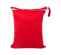babeine Wet Dry Bag for Baby Cloth Diapers, Waterproof Reusable with Two Zippered Pockets Travel Beach Pool Soiled Baby Items Yoga Gym Bag for Swimsuits or Wet Clothes, red, Wet Dry Bag