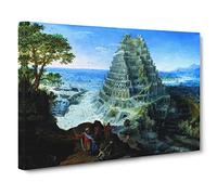 Babel By Pieter Bruegel The Elder Canvas Print | Gallery Wrapped 30mm Frame Wall Art | 20x14 inches | Ready to Hang | Classic Picture | Living Room Bedroom Lounge Office