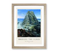 Babel By Pieter Bruegel The Elder Exhibition Museum Painting Framed Print | A2 Oak Framed Wall Art | Ready to Hang | Modern Historical Picture | Living Room Bedroom Lounge Office